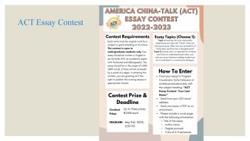 ACT Essay Contest