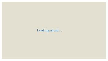 The words "looking Ahead"