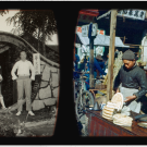 an old film strip showing scenes in China.